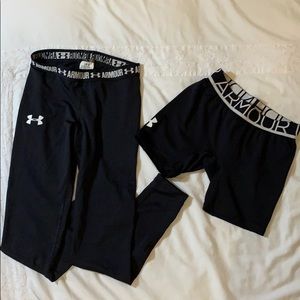 Under Armour Size M Girls. 2 for $27 shorts/tights